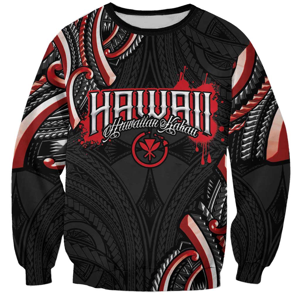 Traditional Art Hawaiian Kakau Tattoos Sweatshirt Red Color - Polynesian Pride
