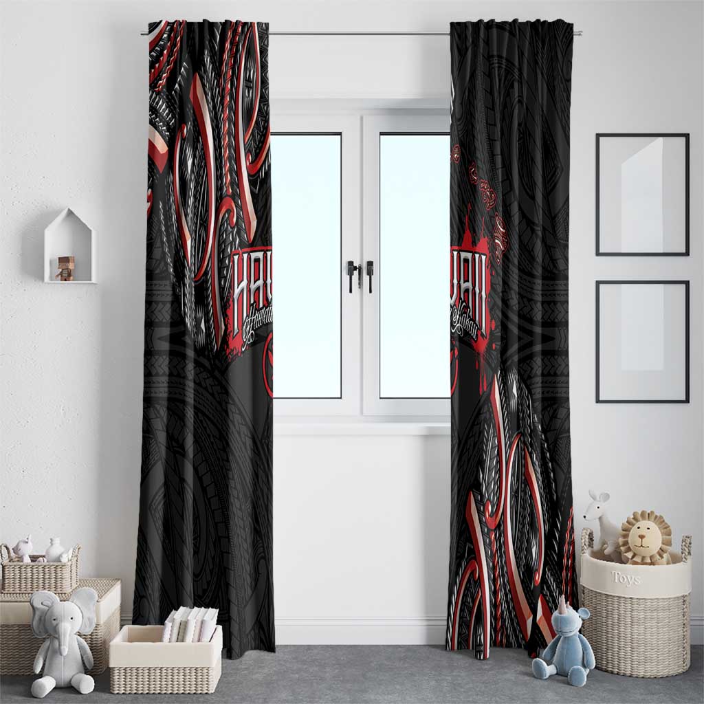 Traditional Art Hawaiian Kakau Tattoos Window Curtain Red Color - Polynesian Pride