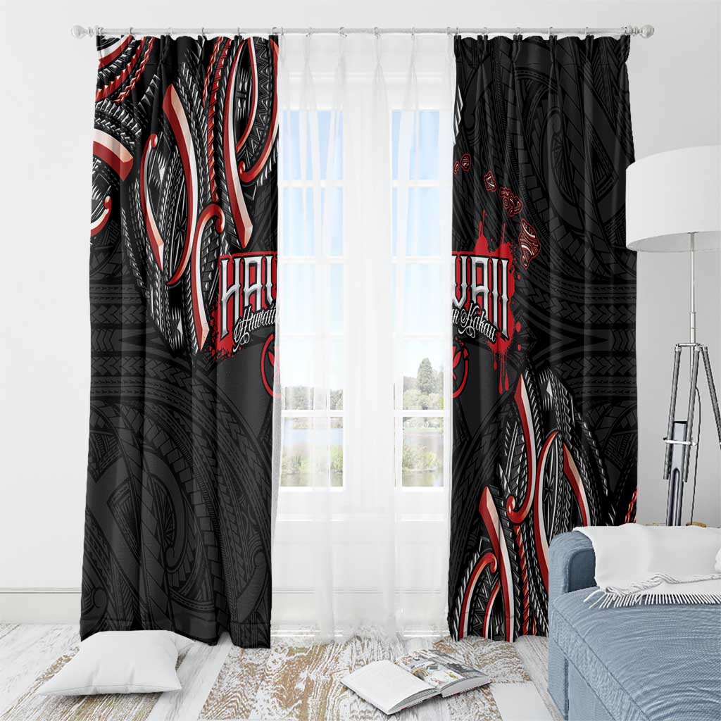Traditional Art Hawaiian Kakau Tattoos Window Curtain Red Color - Polynesian Pride
