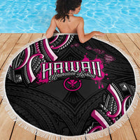 Traditional Art Hawaiian Kakau Tattoos Beach Blanket Pink Color - Polynesian Pride