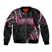 Traditional Art Hawaiian Kakau Tattoos Bomber Jacket Pink Color - Polynesian Pride