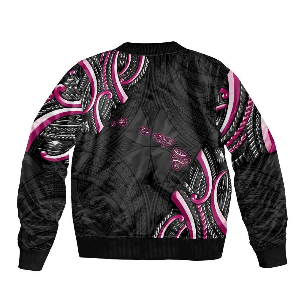 Traditional Art Hawaiian Kakau Tattoos Bomber Jacket Pink Color - Polynesian Pride