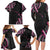 Traditional Art Hawaiian Kakau Tattoos Family Matching Long Sleeve Bodycon Dress and Hawaiian Shirt Pink Color - Polynesian Pride