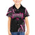 Traditional Art Hawaiian Kakau Tattoos Family Matching Long Sleeve Bodycon Dress and Hawaiian Shirt Pink Color - Polynesian Pride
