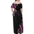 Traditional Art Hawaiian Kakau Tattoos Family Matching Off Shoulder Maxi Dress and Hawaiian Shirt Pink Color - Polynesian Pride