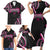Traditional Art Hawaiian Kakau Tattoos Family Matching Short Sleeve Bodycon Dress and Hawaiian Shirt Pink Color - Polynesian Pride