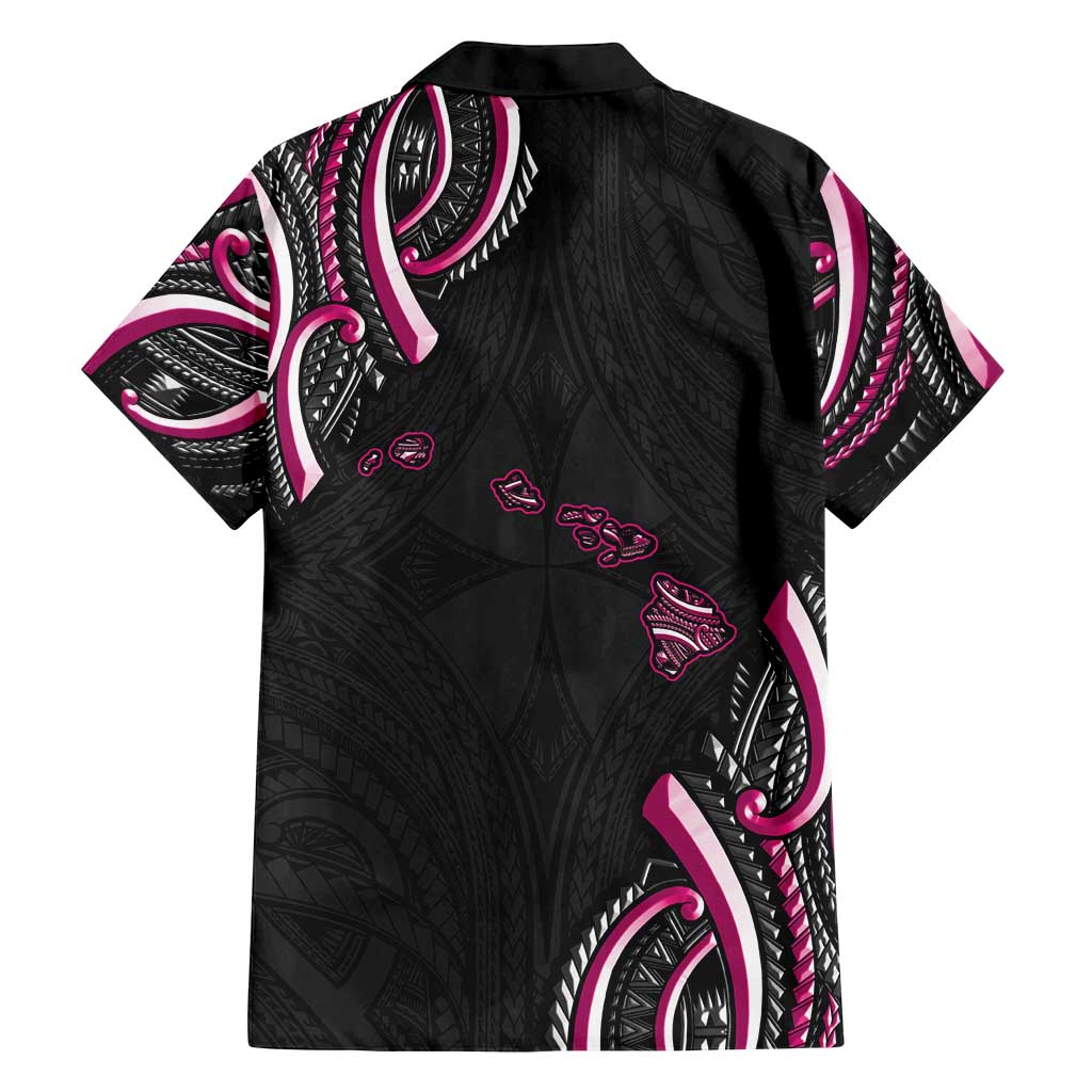 Traditional Art Hawaiian Kakau Tattoos Family Matching Summer Maxi Dress and Hawaiian Shirt Pink Color LT03 - Polynesian Pride