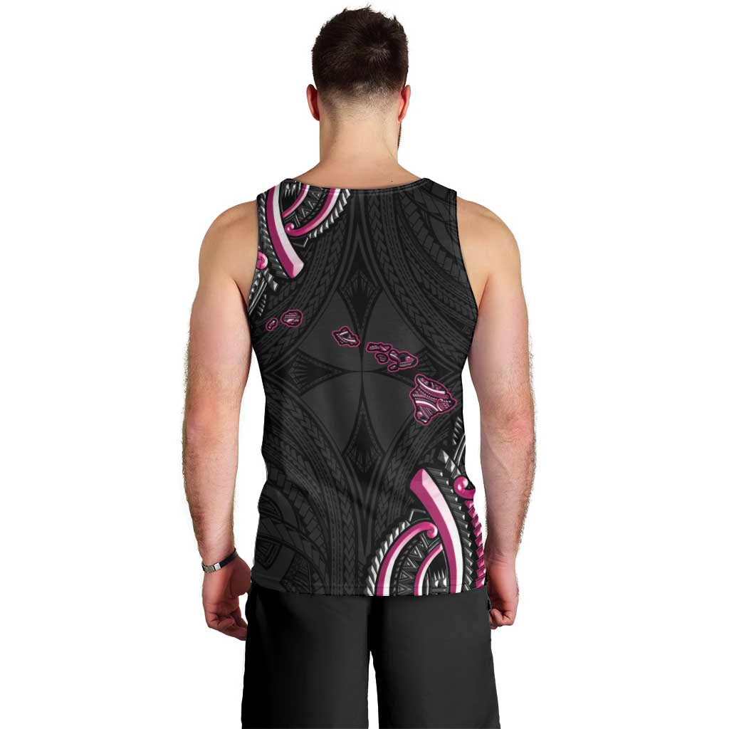 Traditional Art Hawaiian Kakau Tattoos Men Tank Top Pink Color - Polynesian Pride