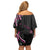 Traditional Art Hawaiian Kakau Tattoos Off Shoulder Short Dress Pink Color - Polynesian Pride