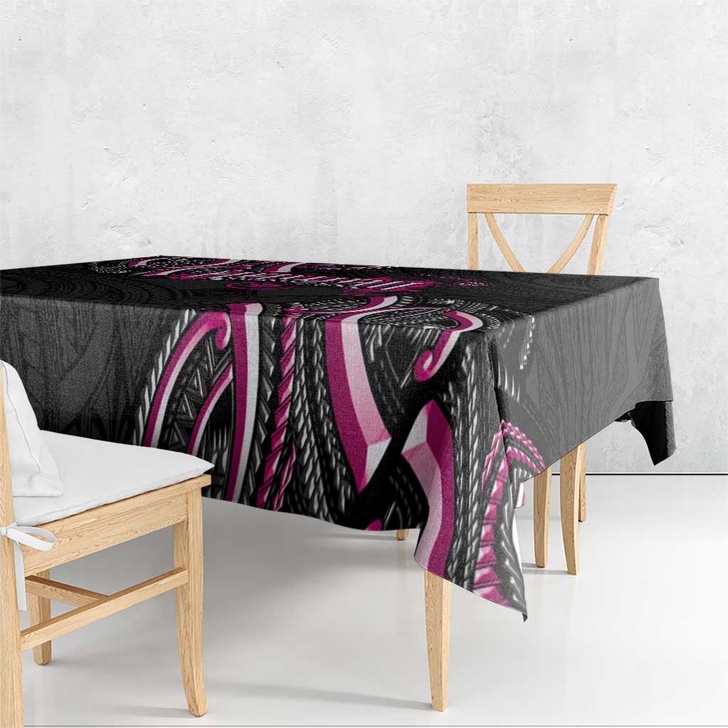 Traditional Art Hawaiian Kakau Tattoos Tablecloth Pink Color - Polynesian Pride