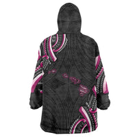 Traditional Art Hawaiian Kakau Tattoos Wearable Blanket Hoodie Pink Color - Polynesian Pride