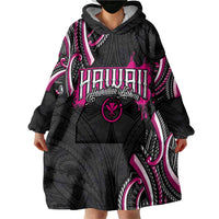 Traditional Art Hawaiian Kakau Tattoos Wearable Blanket Hoodie Pink Color - Polynesian Pride
