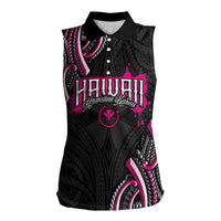 Traditional Art Hawaiian Kakau Tattoos Women Sleeveless Polo Shirt Pink Color LT03 Female Pink - Polynesian Pride