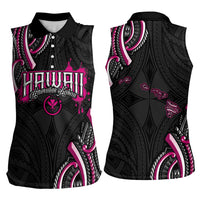 Traditional Art Hawaiian Kakau Tattoos Women Sleeveless Polo Shirt Pink Color LT03 - Polynesian Pride