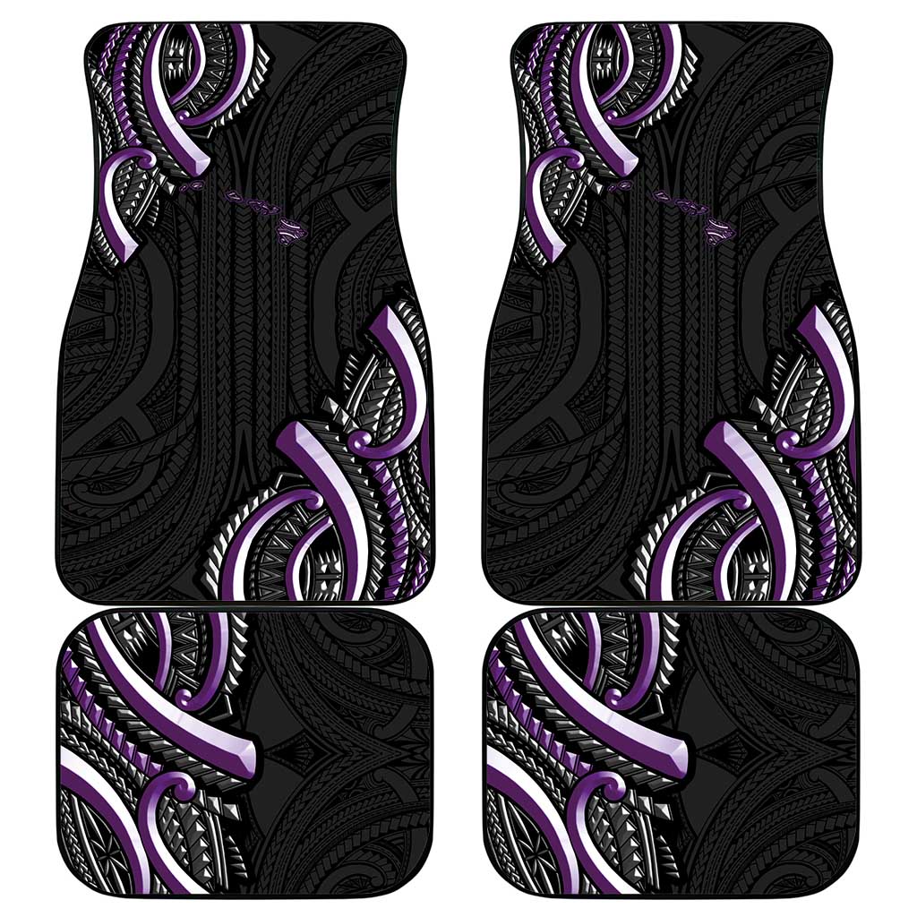 Traditional Art Hawaiian Kakau Tattoos Car Mats Purple Color - Polynesian Pride