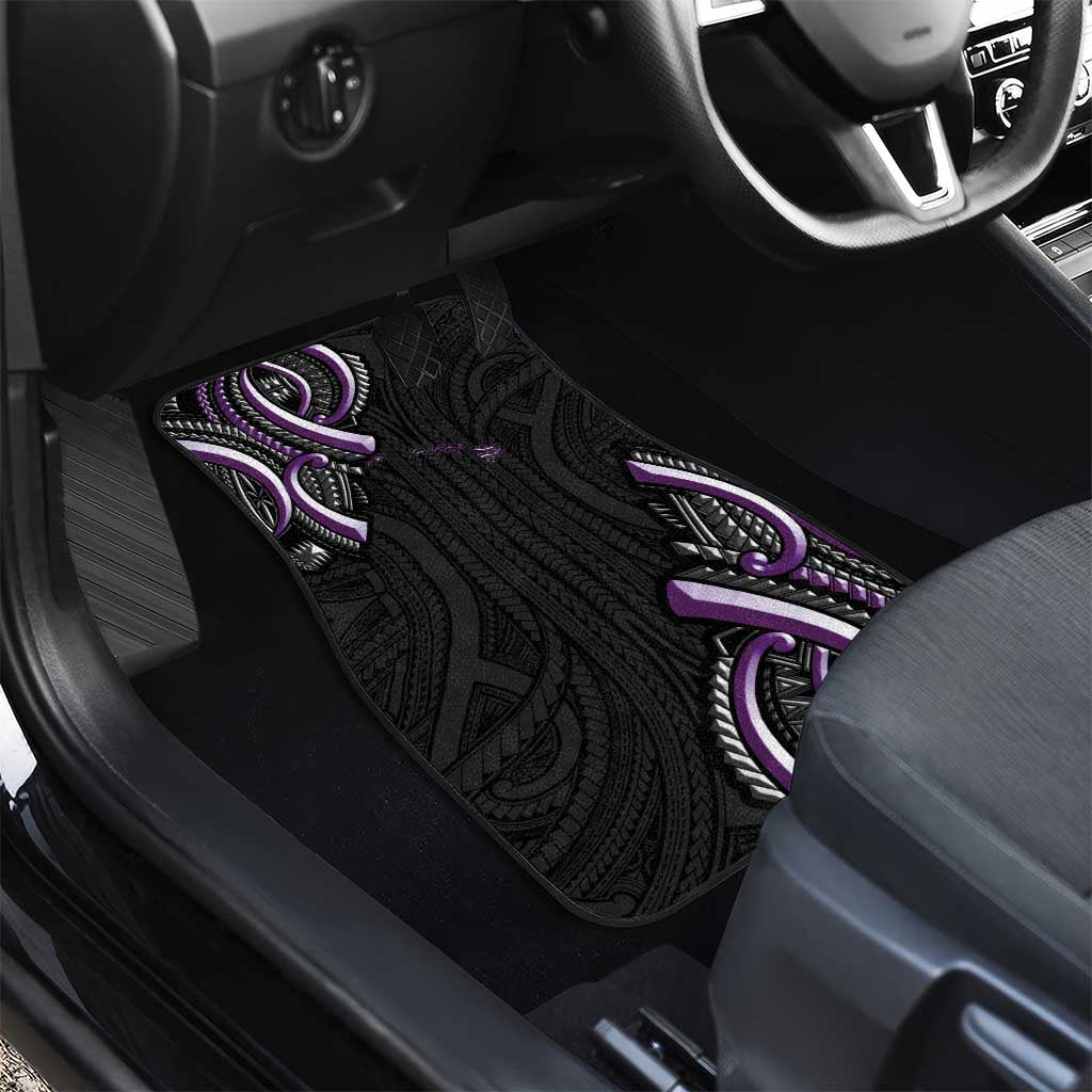Traditional Art Hawaiian Kakau Tattoos Car Mats Purple Color - Polynesian Pride
