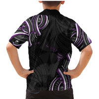 Traditional Art Hawaiian Kakau Tattoos Family Matching Mermaid Dress and Hawaiian Shirt Purple Color LT03 - Polynesian Pride