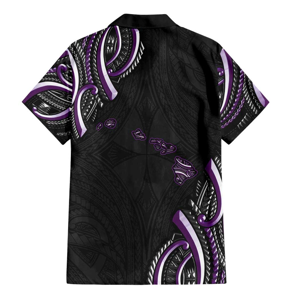 Traditional Art Hawaiian Kakau Tattoos Family Matching Mermaid Dress and Hawaiian Shirt Purple Color LT03 - Polynesian Pride