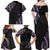 Traditional Art Hawaiian Kakau Tattoos Family Matching Off Shoulder Maxi Dress and Hawaiian Shirt Purple Color - Polynesian Pride