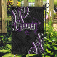 Traditional Art Hawaiian Kakau Tattoos Garden Flag Purple Color - Polynesian Pride