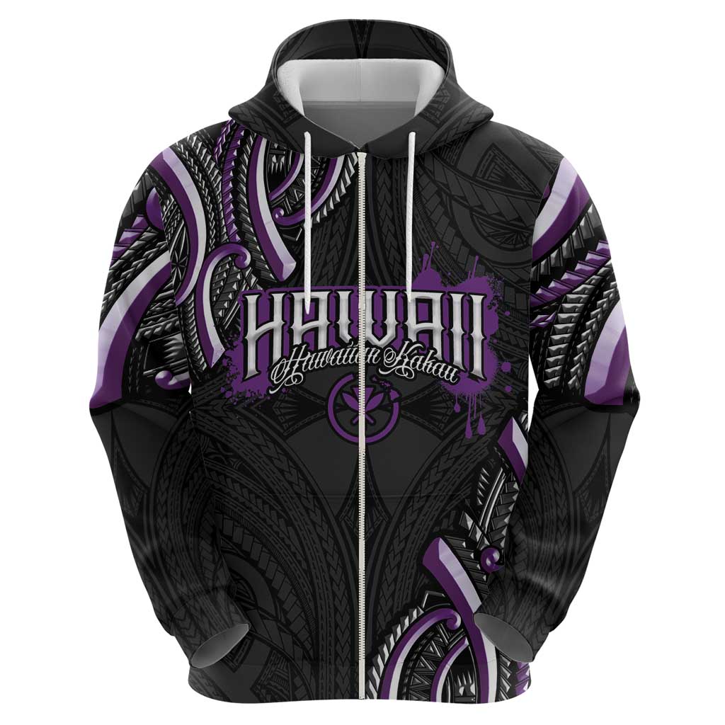 Traditional Art Hawaiian Kakau Tattoos Hoodie Purple Color - Polynesian Pride