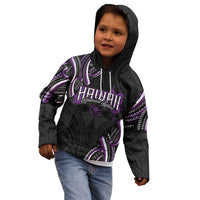 Traditional Art Hawaiian Kakau Tattoos Kid Hoodie Purple Color - Polynesian Pride