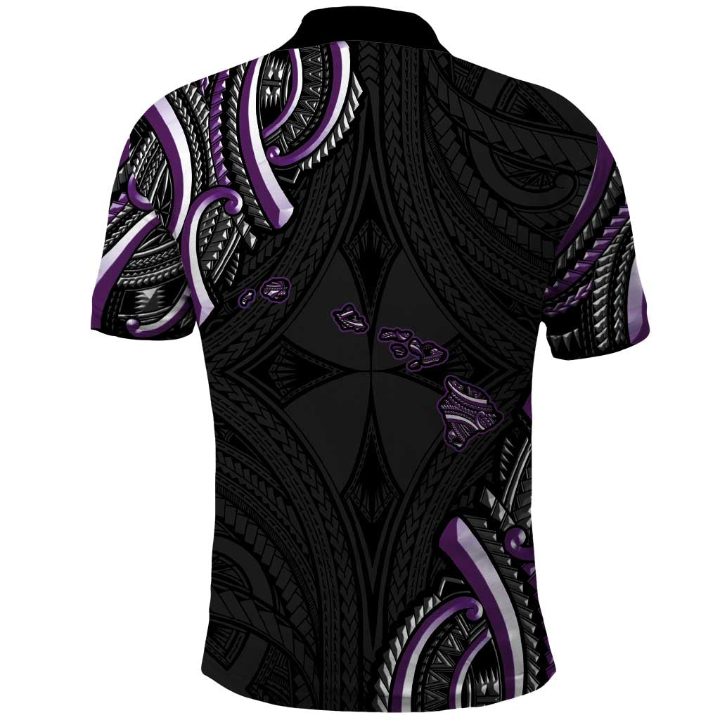 Traditional Art Hawaiian Kakau Tattoos Polo Shirt Purple Color - Polynesian Pride