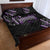 Traditional Art Hawaiian Kakau Tattoos Quilt Bed Set Purple Color - Polynesian Pride