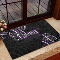 Traditional Art Hawaiian Kakau Tattoos Rubber Doormat Purple Color - Polynesian Pride