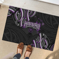 Traditional Art Hawaiian Kakau Tattoos Rubber Doormat Purple Color - Polynesian Pride