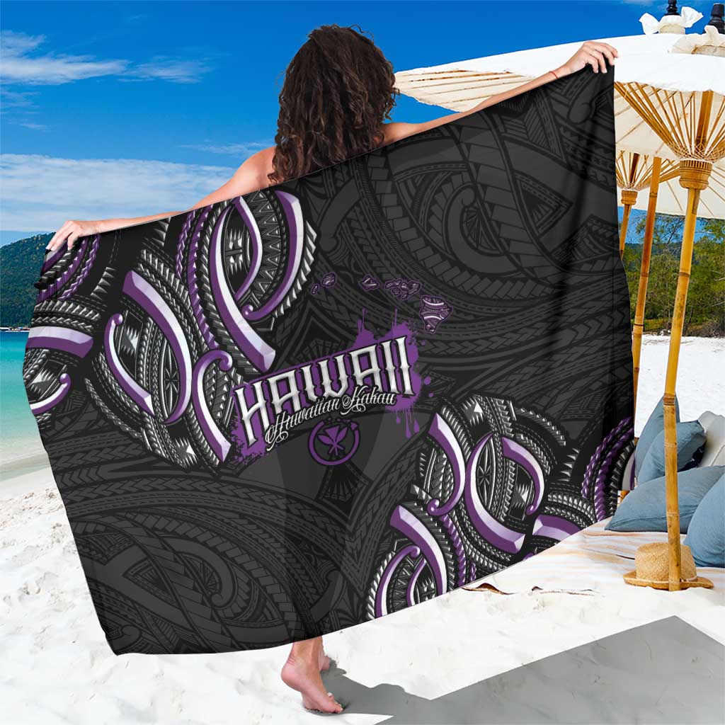 Traditional Art Hawaiian Kakau Tattoos Sarong Purple Color - Polynesian Pride