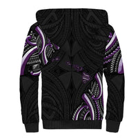 Traditional Art Hawaiian Kakau Tattoos Sherpa Hoodie Purple Color - Polynesian Pride