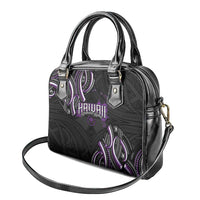 Traditional Art Hawaiian Kakau Tattoos Shoulder Handbag Purple Color - Polynesian Pride
