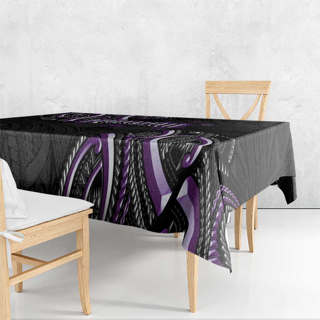 Traditional Art Hawaiian Kakau Tattoos Tablecloth Purple Color - Polynesian Pride