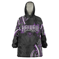 Traditional Art Hawaiian Kakau Tattoos Wearable Blanket Hoodie Purple Color - Polynesian Pride