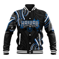 Traditional Art Hawaiian Kakau Tattoos Baseball Jacket Blue Color - Polynesian Pride