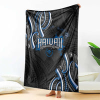 Traditional Art Hawaiian Kakau Tattoos Blanket Blue Color - Polynesian Pride