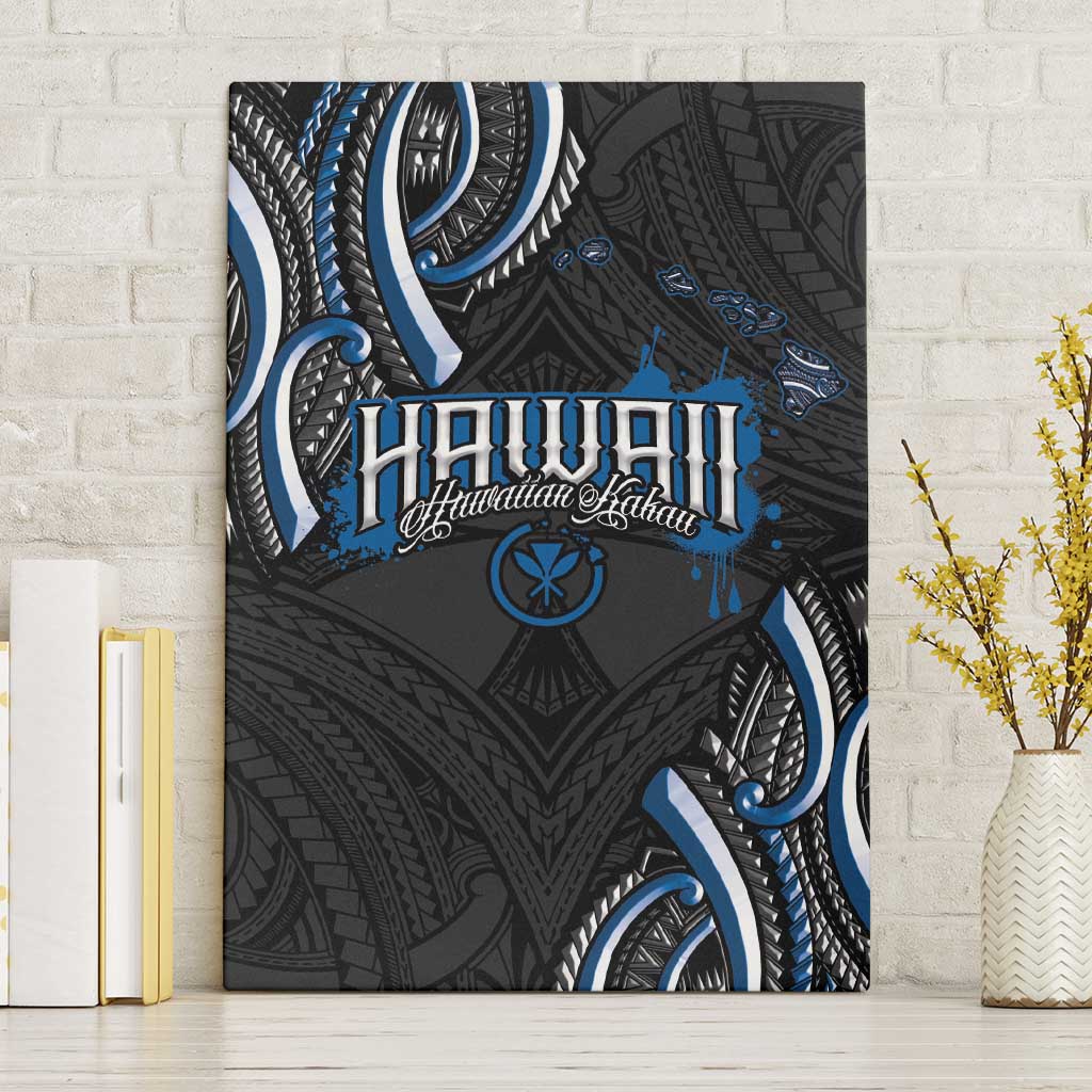 Traditional Art Hawaiian Kakau Tattoos Canvas Wall Art Blue Color - Polynesian Pride