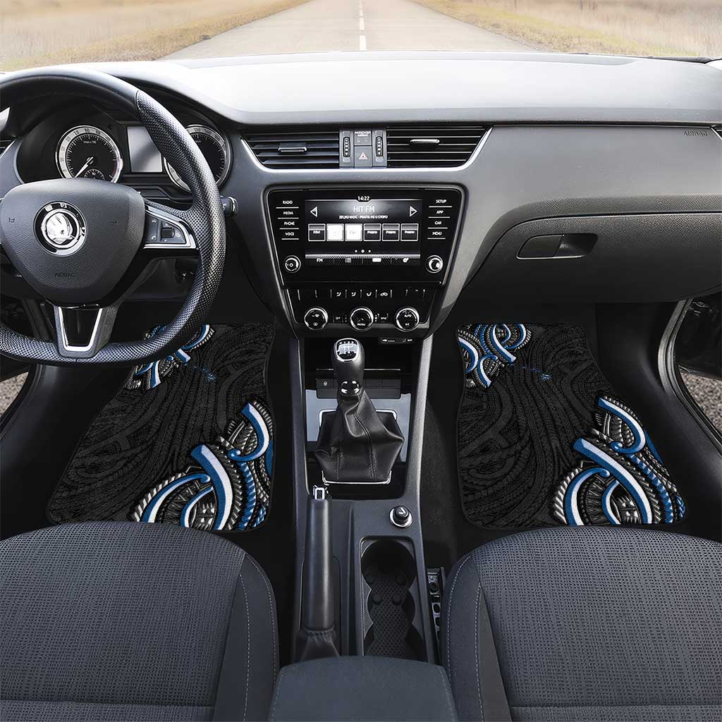 Traditional Art Hawaiian Kakau Tattoos Car Mats Blue Color - Polynesian Pride