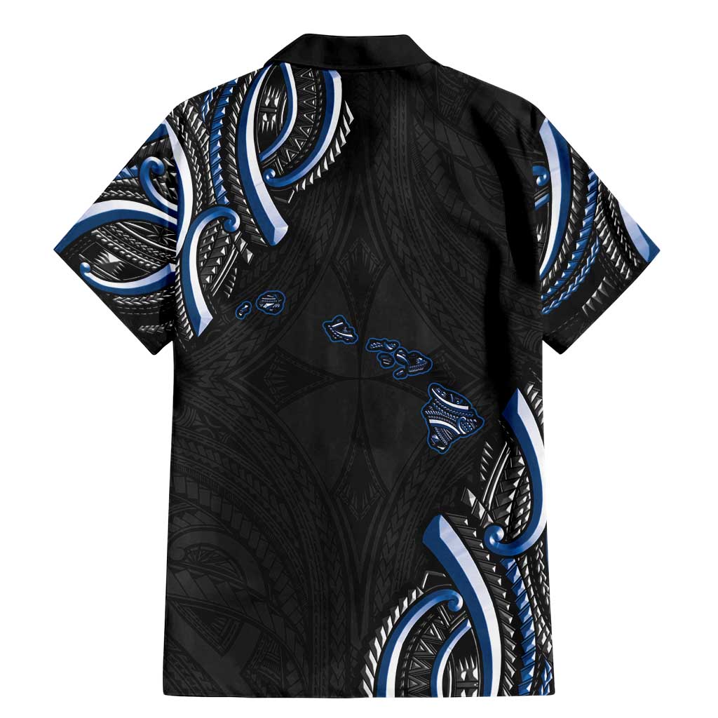 Traditional Art Hawaiian Kakau Tattoos Family Matching Mermaid Dress and Hawaiian Shirt Blue Color LT03 - Polynesian Pride