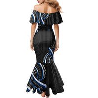 Traditional Art Hawaiian Kakau Tattoos Family Matching Mermaid Dress and Hawaiian Shirt Blue Color LT03 - Polynesian Pride