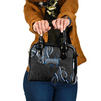 Traditional Art Hawaiian Kakau Tattoos Shoulder Handbag Blue Color - Polynesian Pride
