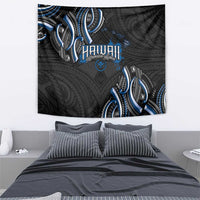 Traditional Art Hawaiian Kakau Tattoos Tapestry Blue Color - Polynesian Pride