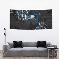 Traditional Art Hawaiian Kakau Tattoos Tapestry Blue Color - Polynesian Pride