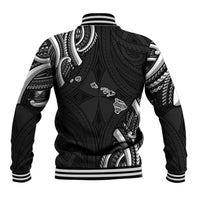Traditional Art Hawaiian Kakau Tattoos Baseball Jacket White - Polynesian Pride