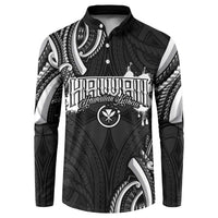 Traditional Art Hawaiian Kakau Tattoos Button Sweatshirt White - Polynesian Pride