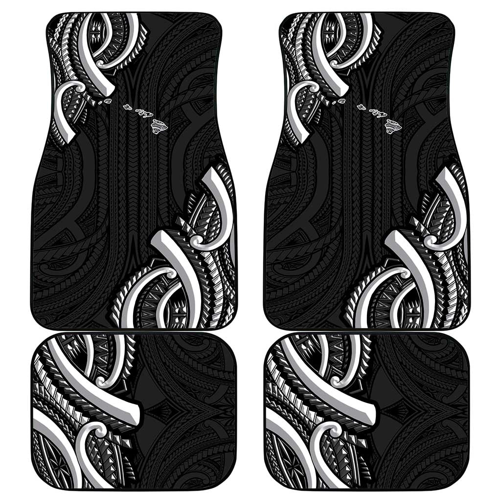 Traditional Art Hawaiian Kakau Tattoos Car Mats White - Polynesian Pride