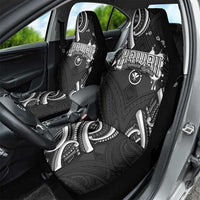 Traditional Art Hawaiian Kakau Tattoos Car Seat Cover White - Polynesian Pride
