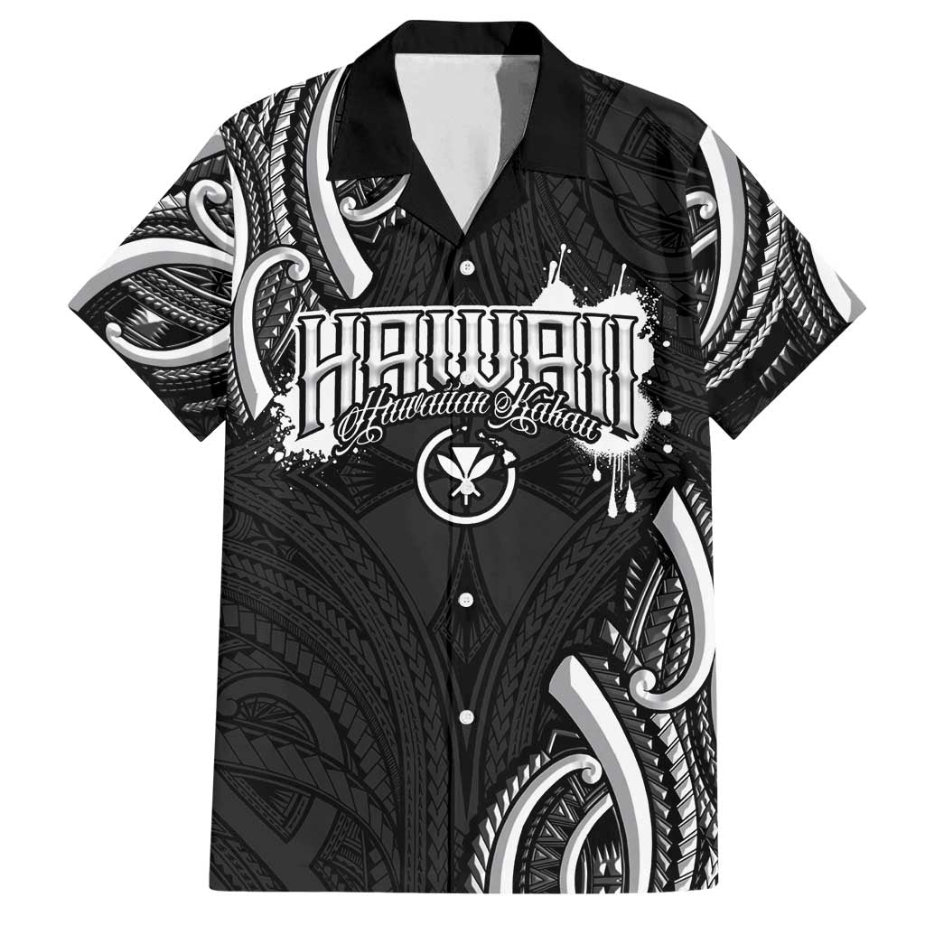 Traditional Art Hawaiian Kakau Tattoos Family Matching Long Sleeve Bodycon Dress and Hawaiian Shirt White LT03 Dad's Shirt - Short Sleeve White - Polynesian Pride