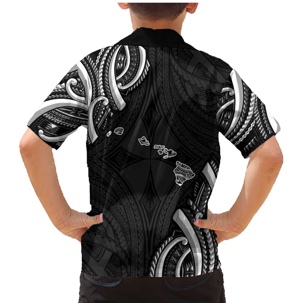 Traditional Art Hawaiian Kakau Tattoos Family Matching Mermaid Dress and Hawaiian Shirt White LT03 - Polynesian Pride